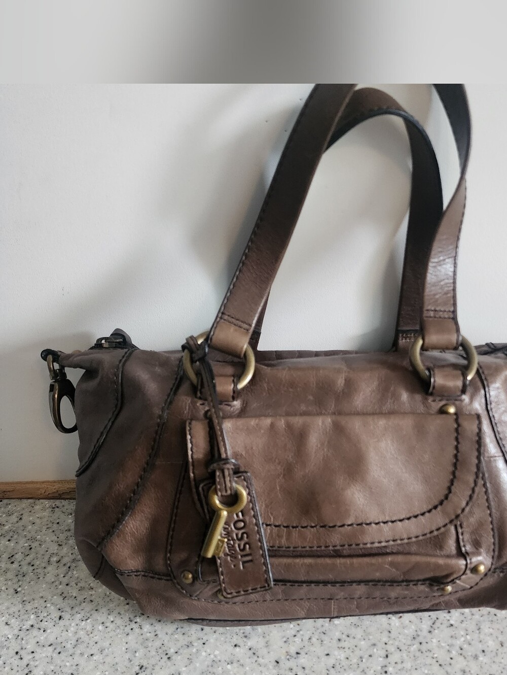 Fossil Vintage Classic Brown Leather Bag/Purse